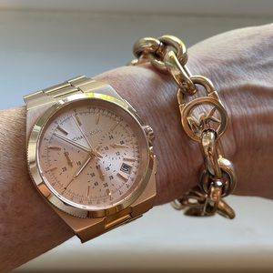 Rose gold Michael Kors watch and bracelet … worn minimal times!